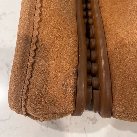 Minnetonka Women's Leather Leopard Calf Hair Kilty Moccasin Driving Loafer 7 - Picture 8 of 12